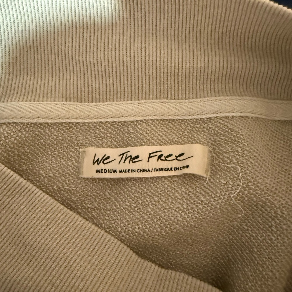 We The Free Cream/Light Green Off-Shoulder Top - Picture 2 of 2